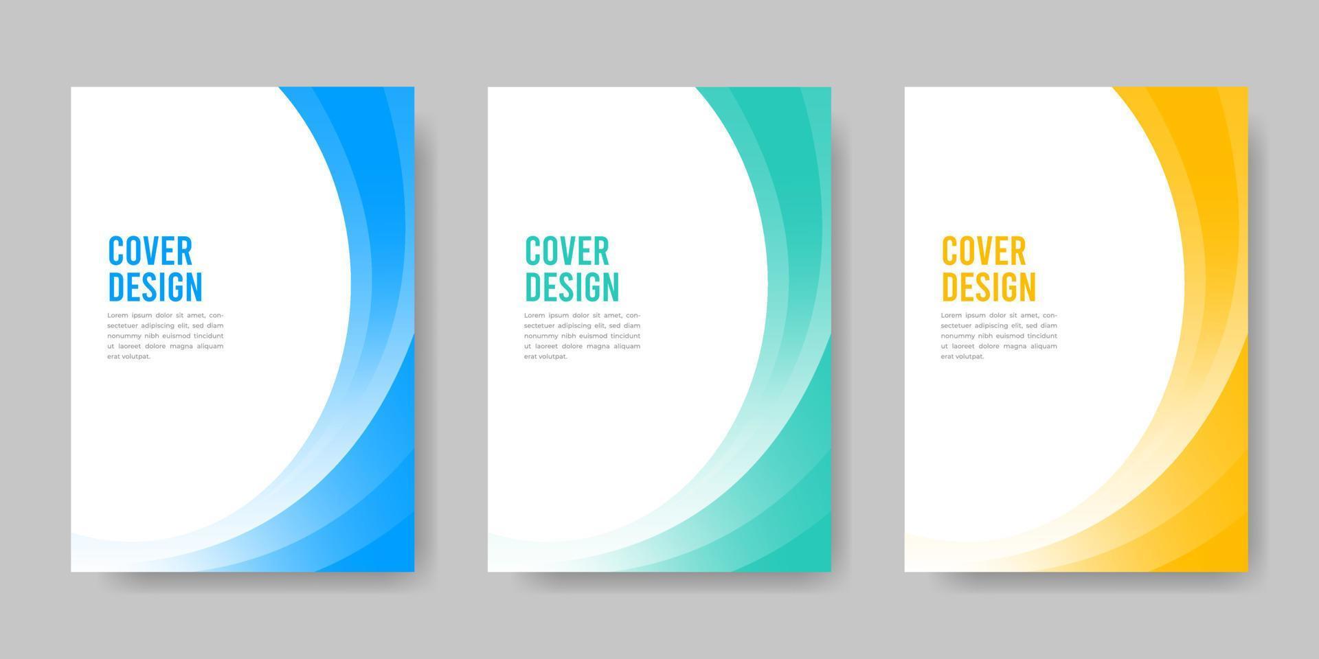 una colección de diseños de folletos de portadas de libros con diseños elegantes y coloridos. ilustración vectorial vector