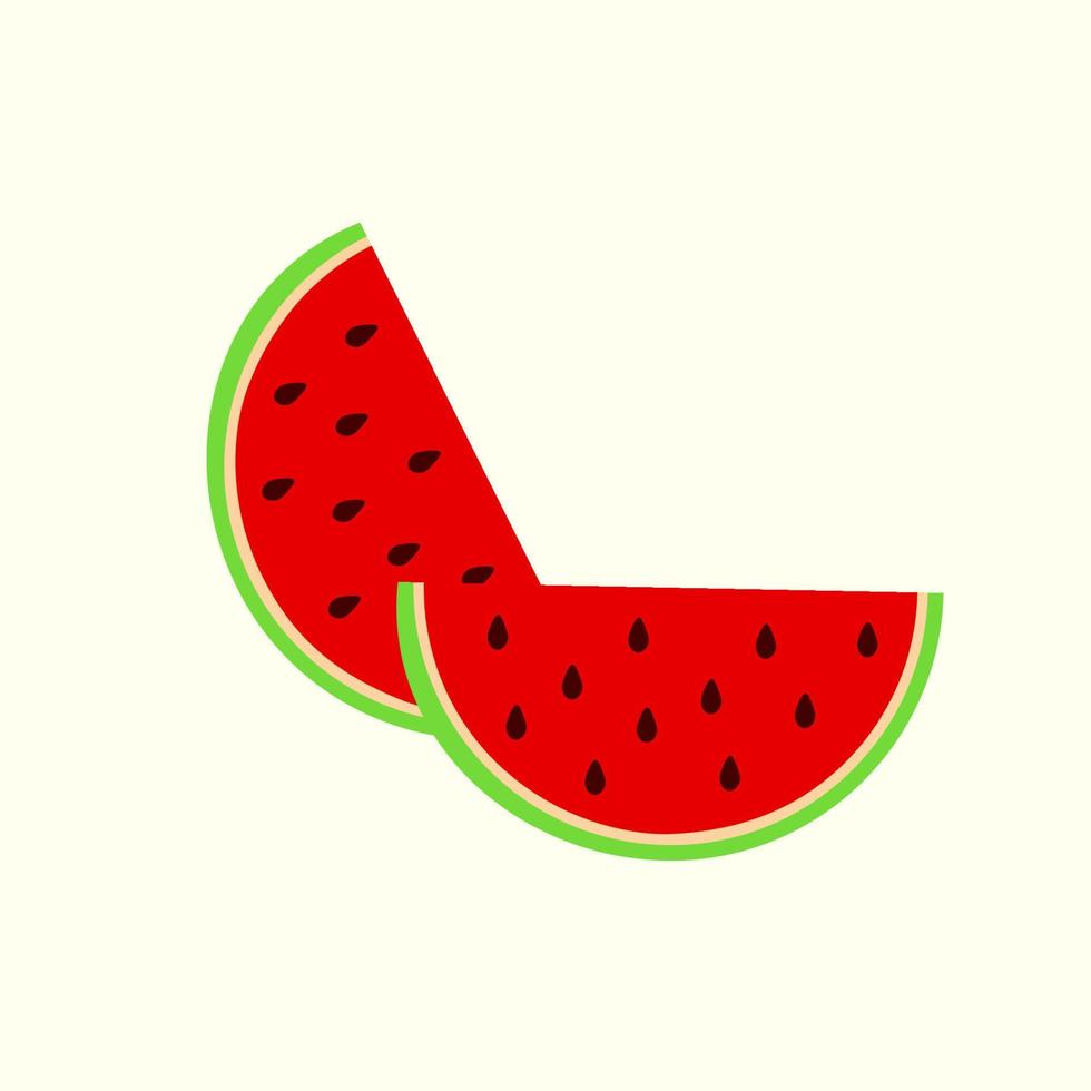 Watermelon cartoon illustration. simple cartoon illustration of watermelon with slices. Vector stock illustration.