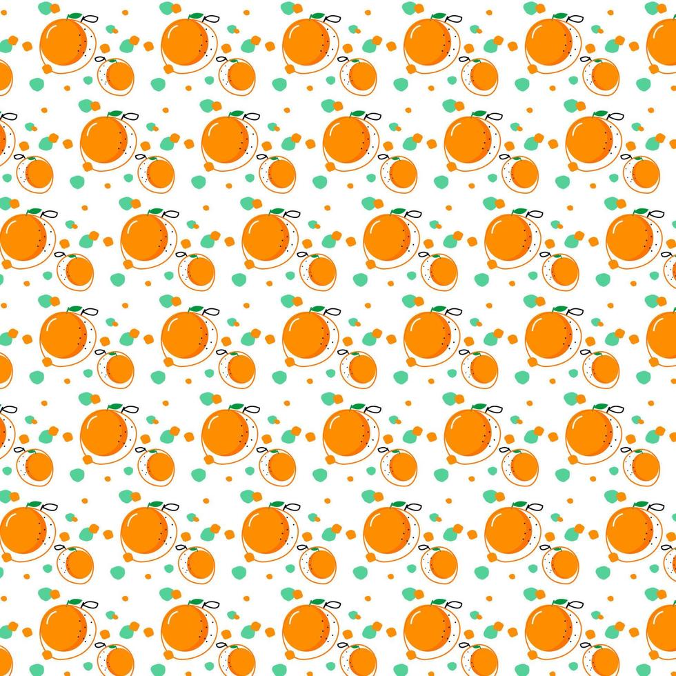 Orange citrus seamless pattern. Bright colorful tropical citrus fruit pattern. Vector pattern.