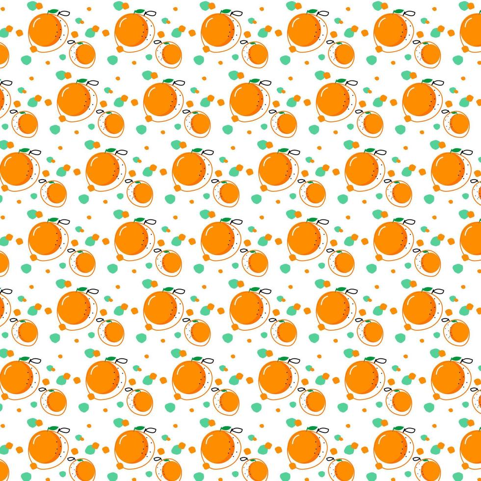 Orange citrus seamless pattern. Bright colorful tropical citrus fruit pattern. Vector pattern.