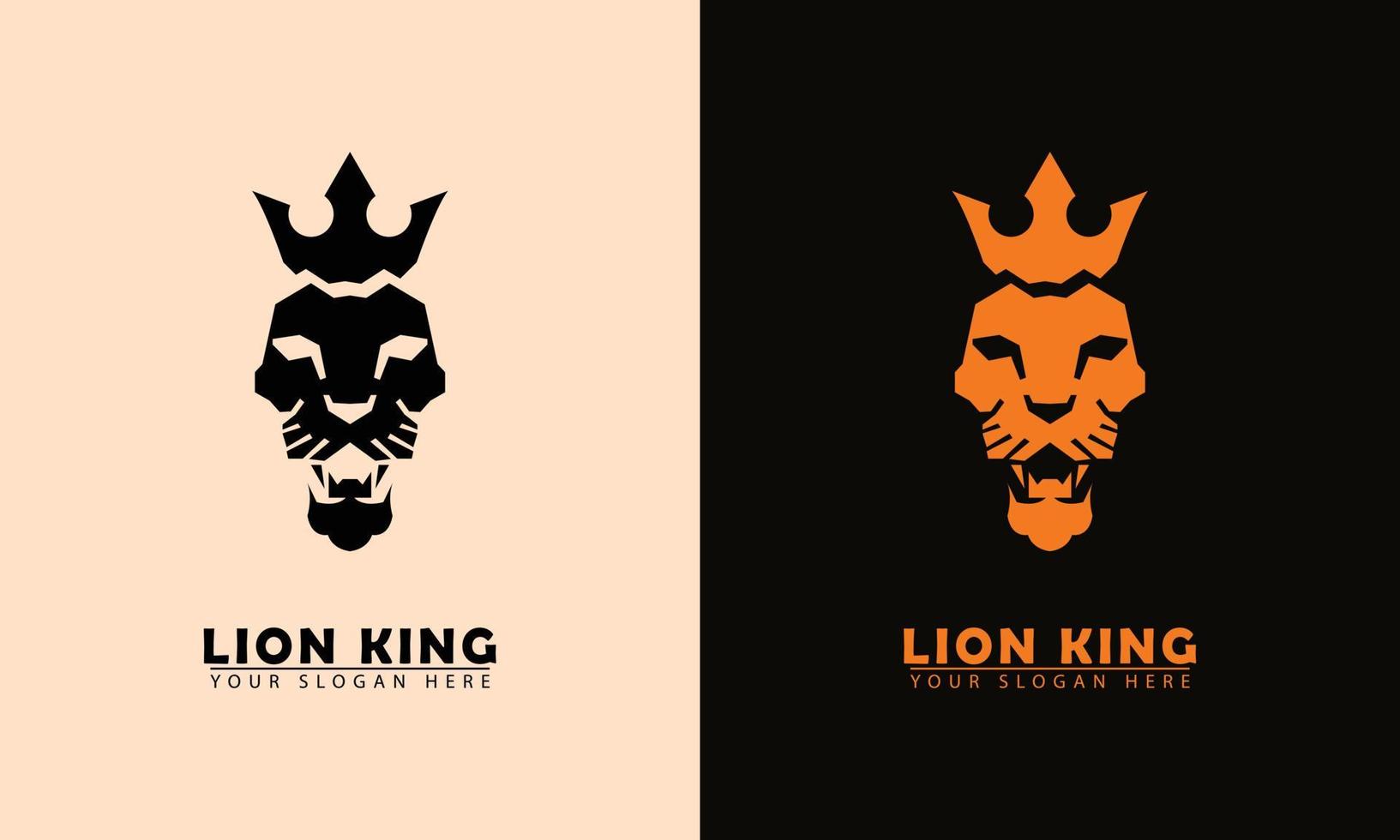 logotipo del icono de la cara del rey león vector