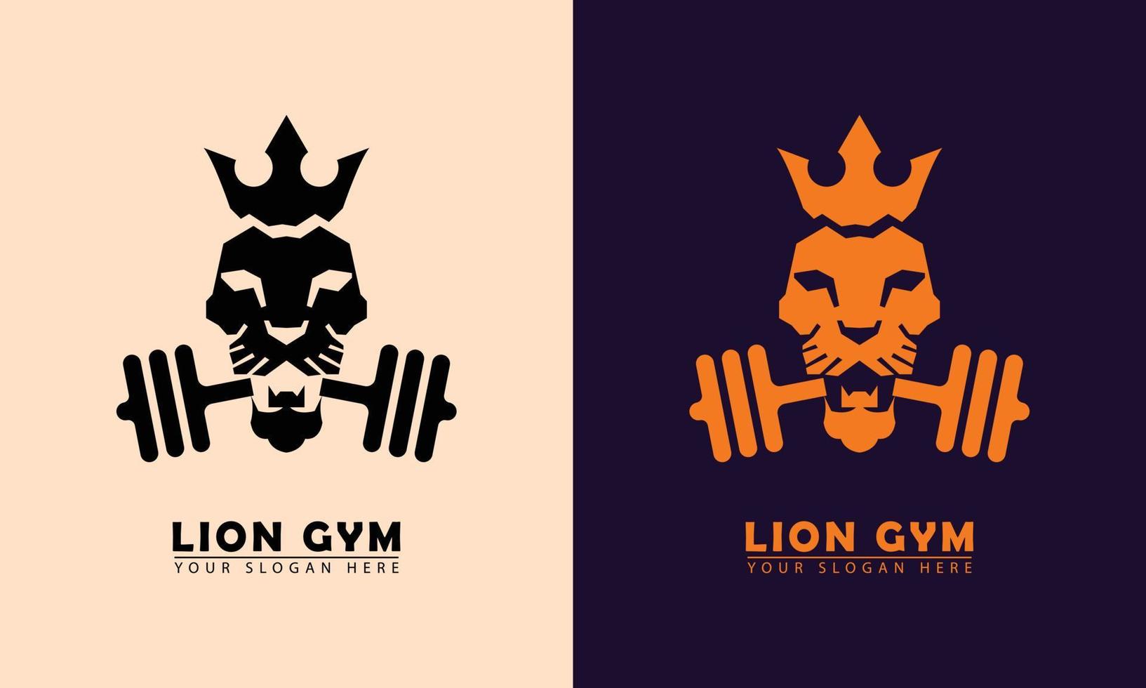 león rey gimnasio cara icono vector logo