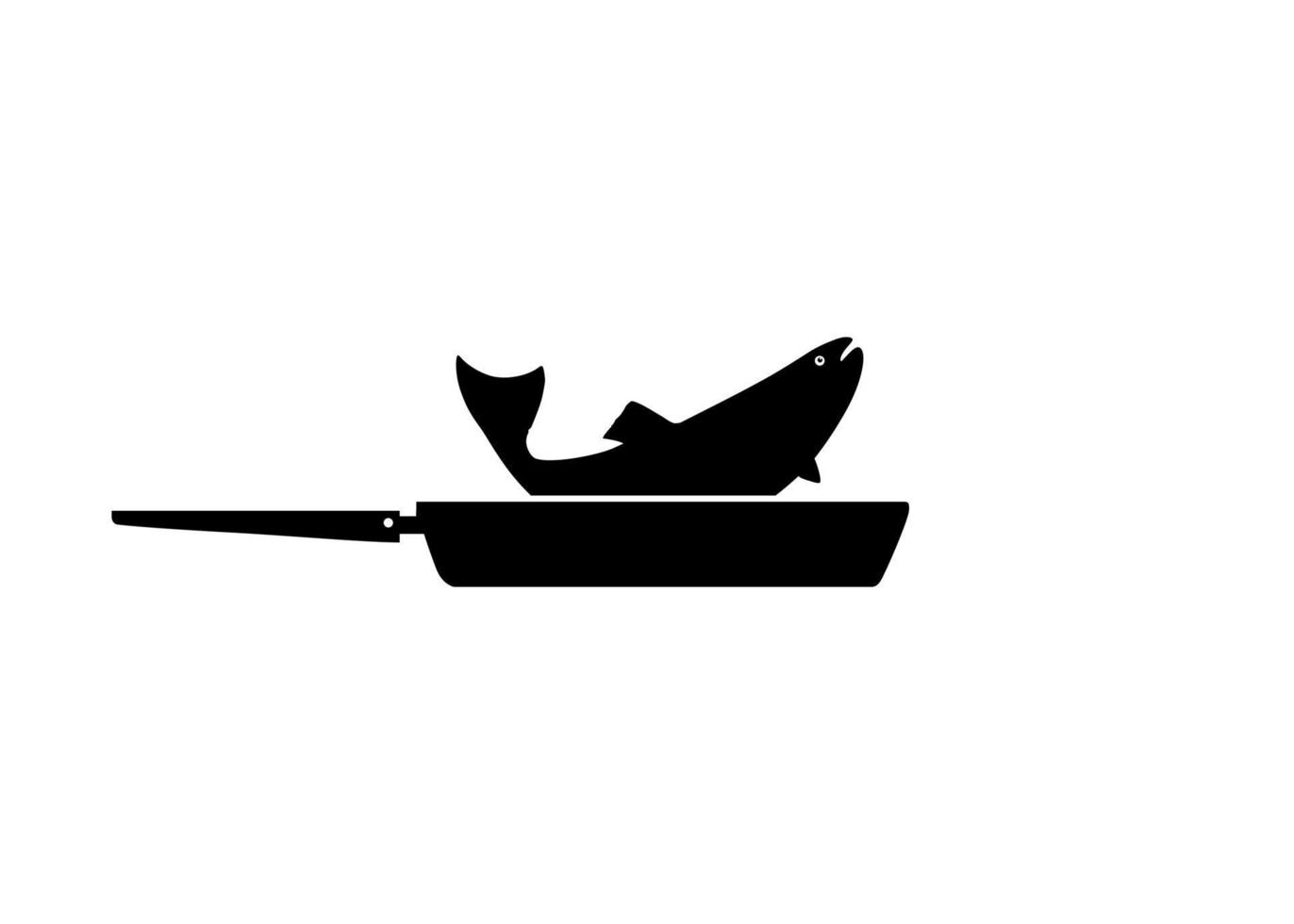 Silhouette of the Chicken Meat on the Frying Pan for Logo, Apps, Website, Pictogram,  Art Illustration or Graphic Design Element. Vector Illustration