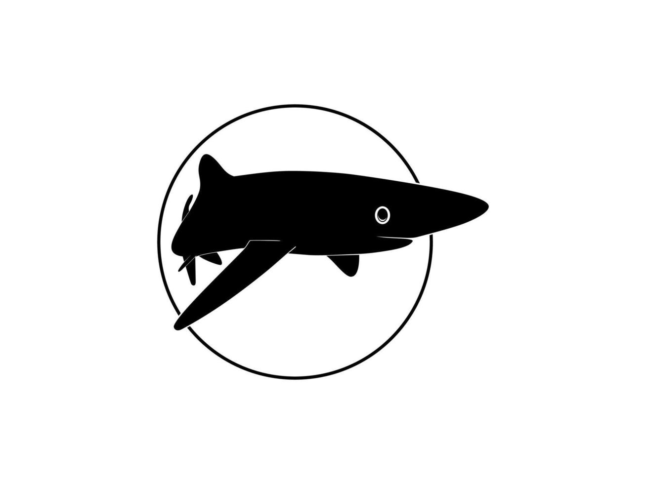 Shark Silhouette for Logo, Pictogram, Website, Art Illustration, Infographic, or Graphic Design Element. Vector Illustration