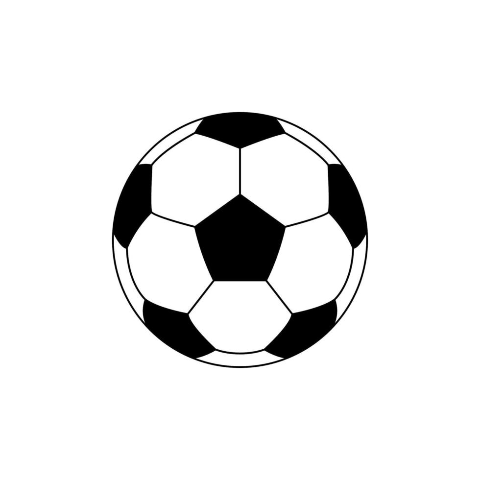 símbolo de icono de pelota de pie o pelota de fútbol para ilustración de arte, logotipo, sitio web, aplicaciones, pictograma, noticias, infografía o elemento de diseño gráfico. ilustración vectorial vector