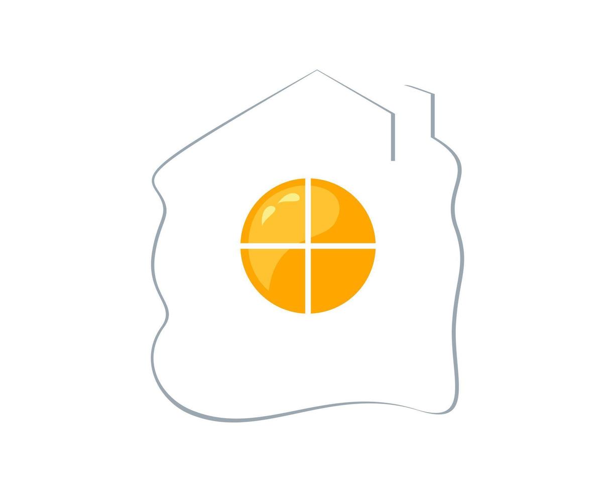 House shape with egg inside vector