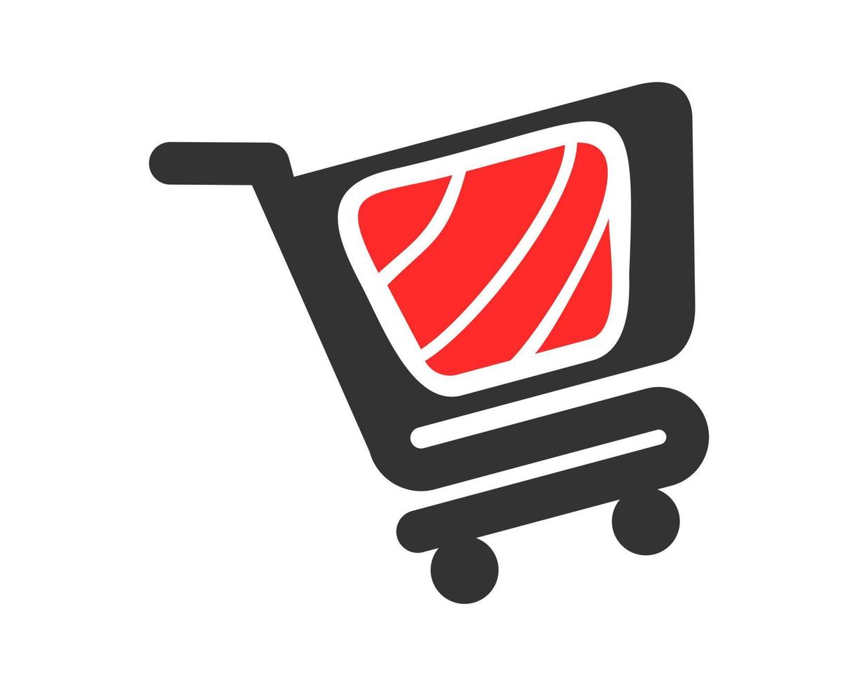 Trolly shape with sushi inside vector