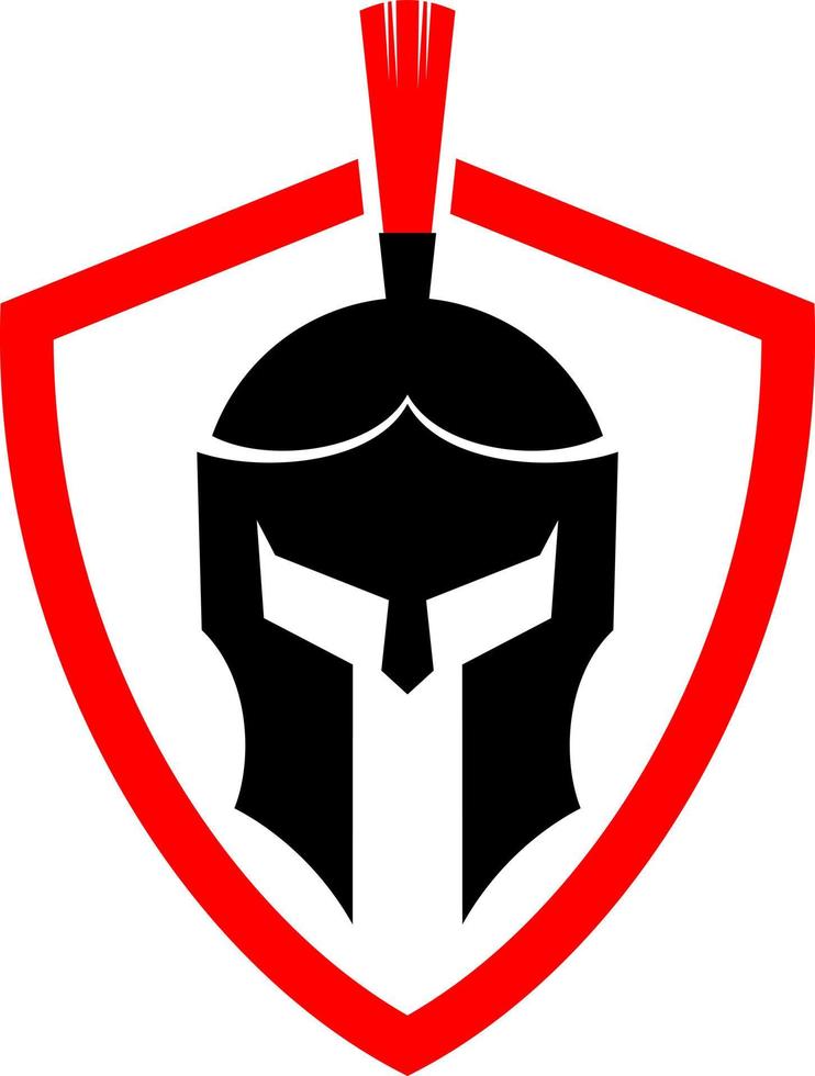 Shield shape with spartan inside vector