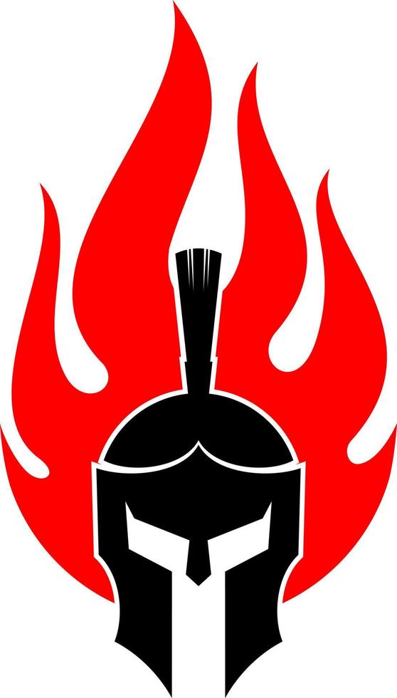 Fire with spartan head inside vector