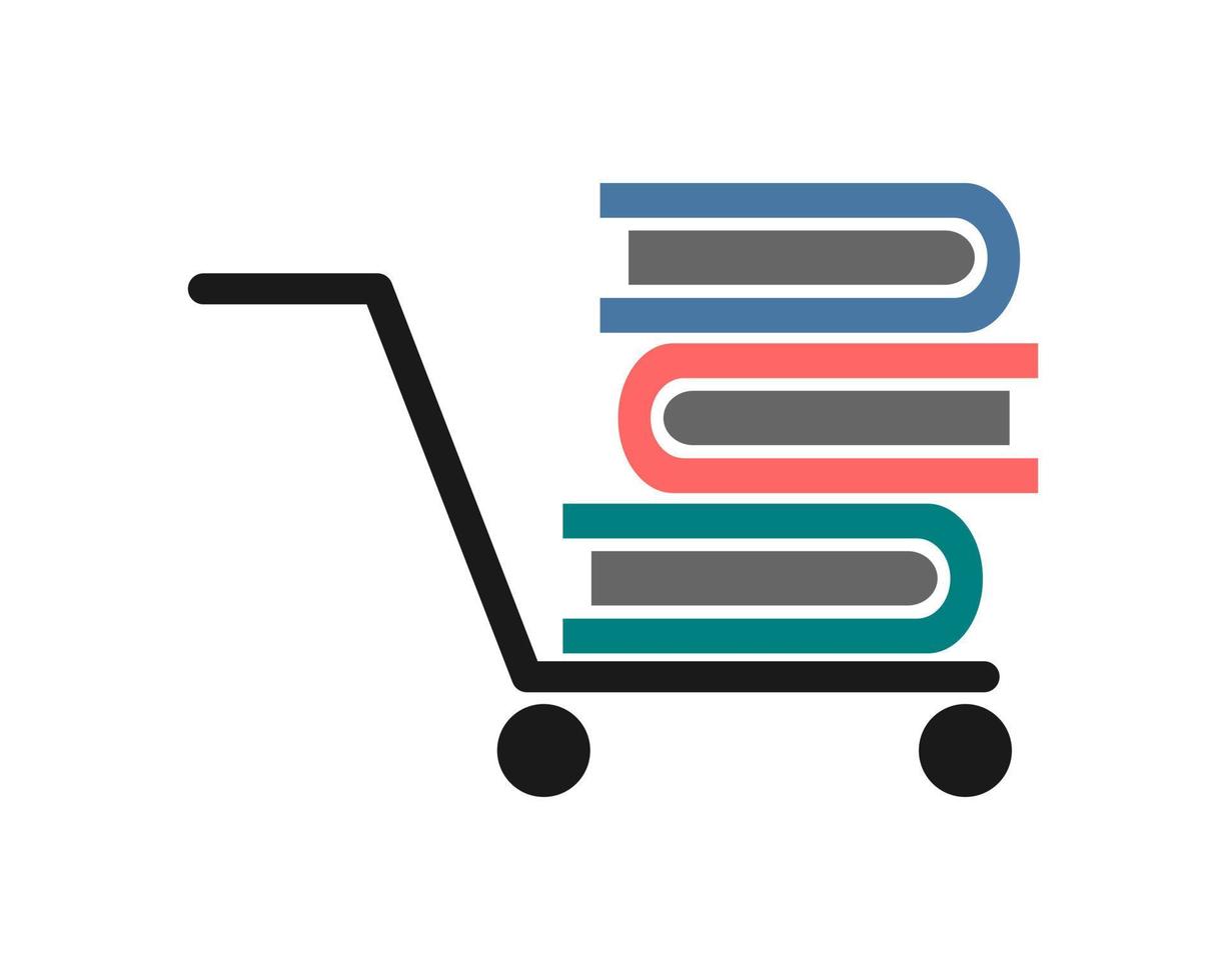 Trolly with book shape inside vector