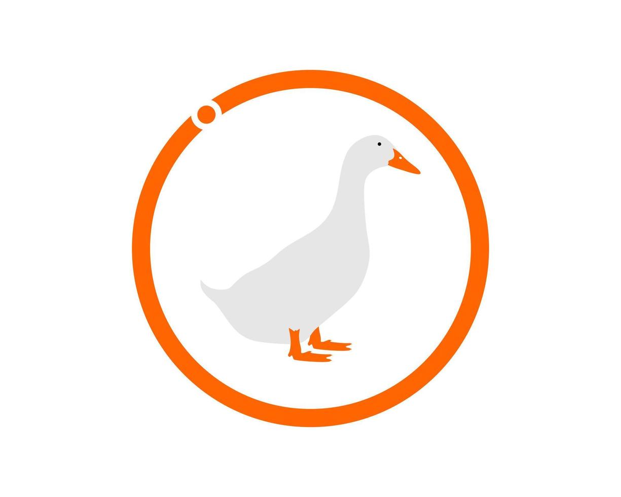 Circle shape with duck inside vector