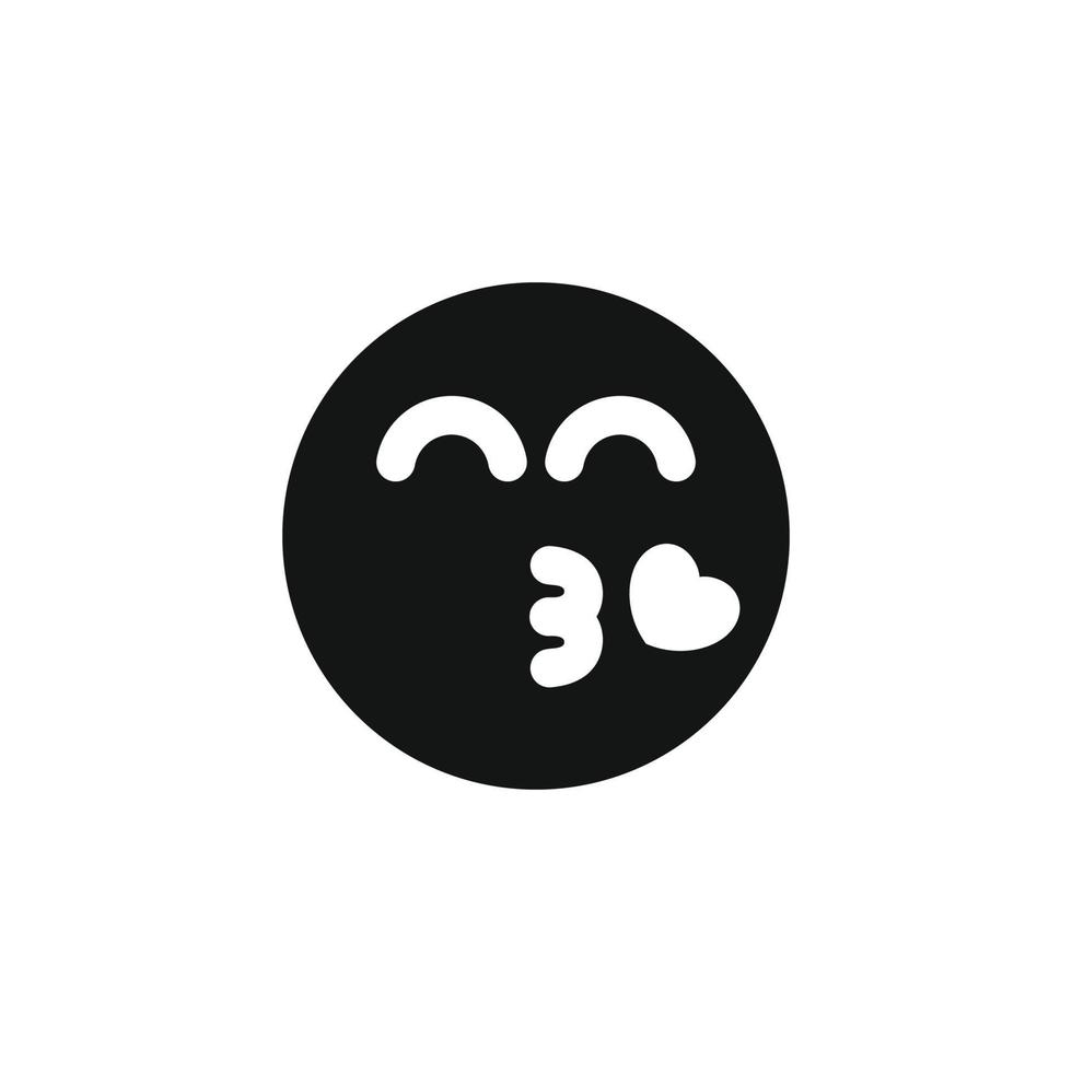 Kiss face emoticon icon vector