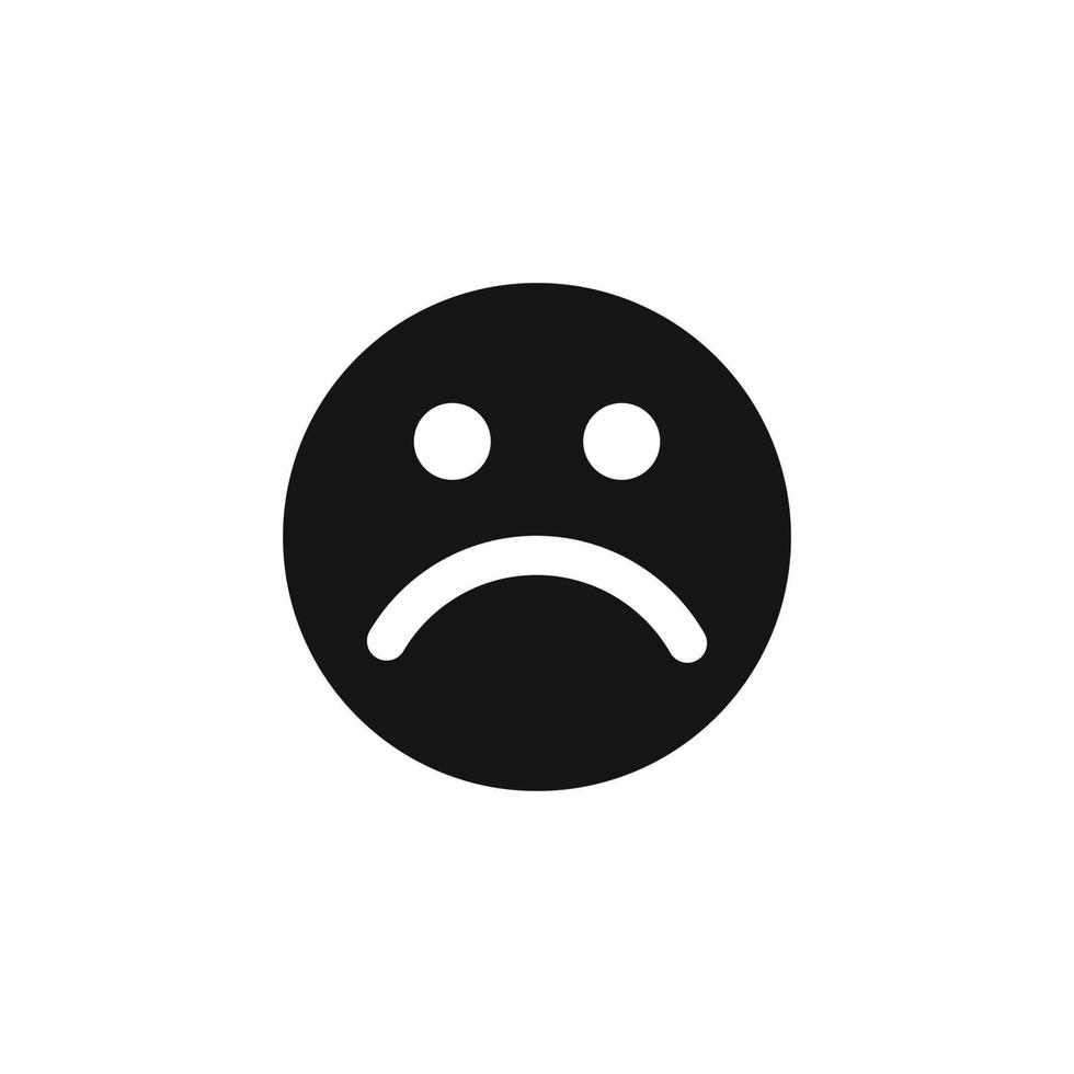 vector de icono de emoticon de cara triste