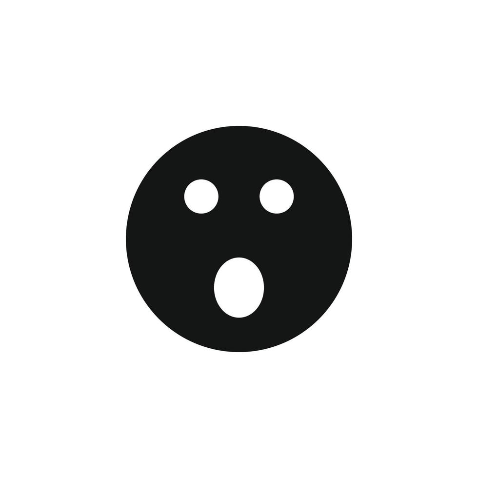 Surprised face emoticon icon vector