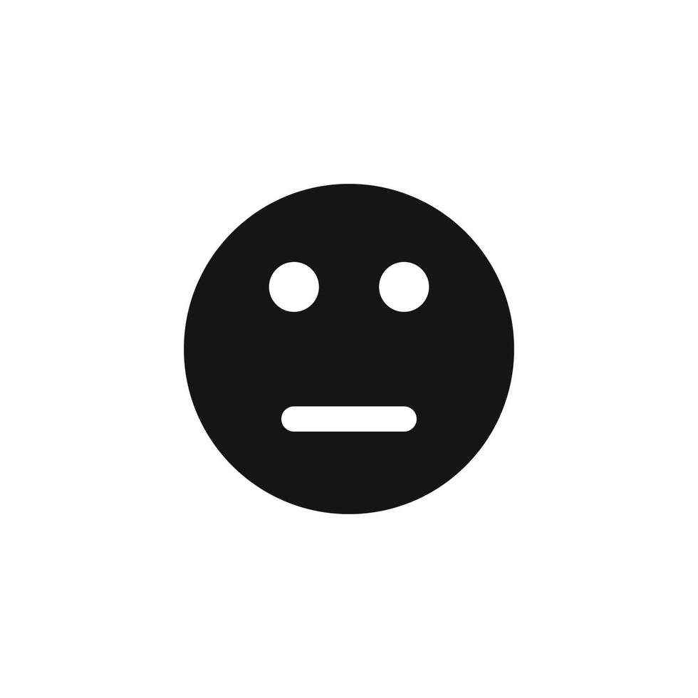 Neutral face emoticon icon vector