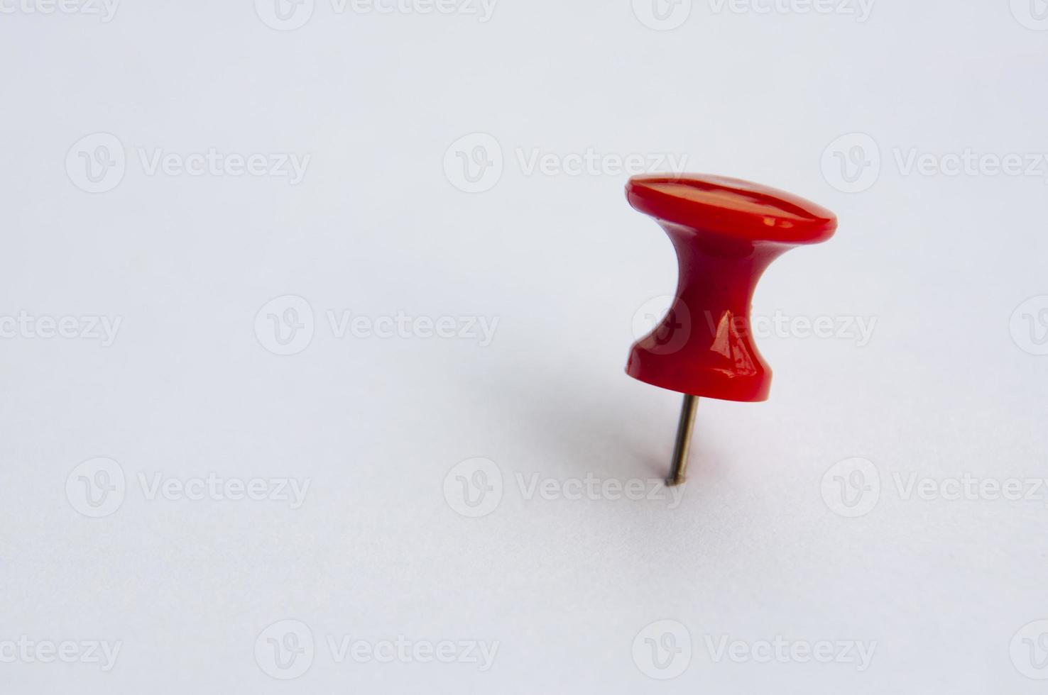 Push pins isolated on white background. Copy space. photo