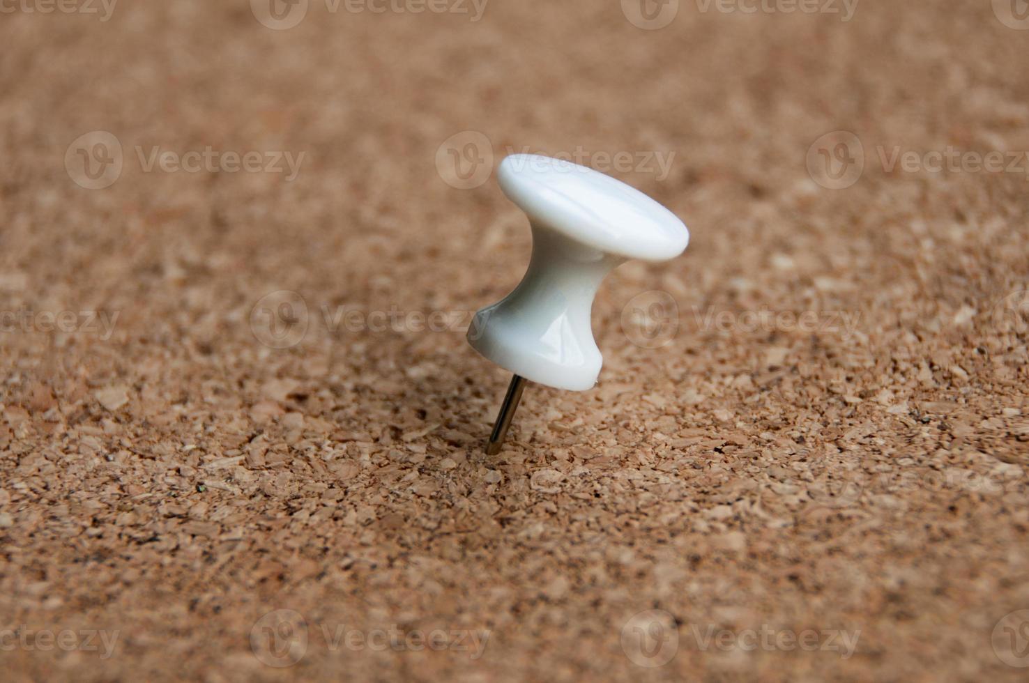 chinchetas blancas fijadas sobre fondo de madera. copie el espacio. foto