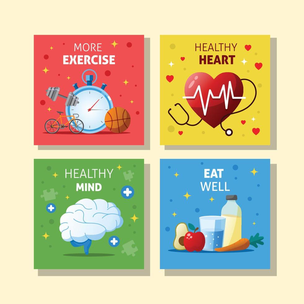 Healthy Life Social Media Post Template vector