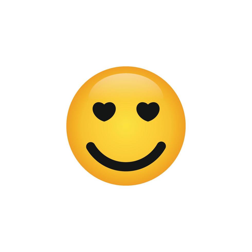 Love struck face emoticon icon vector