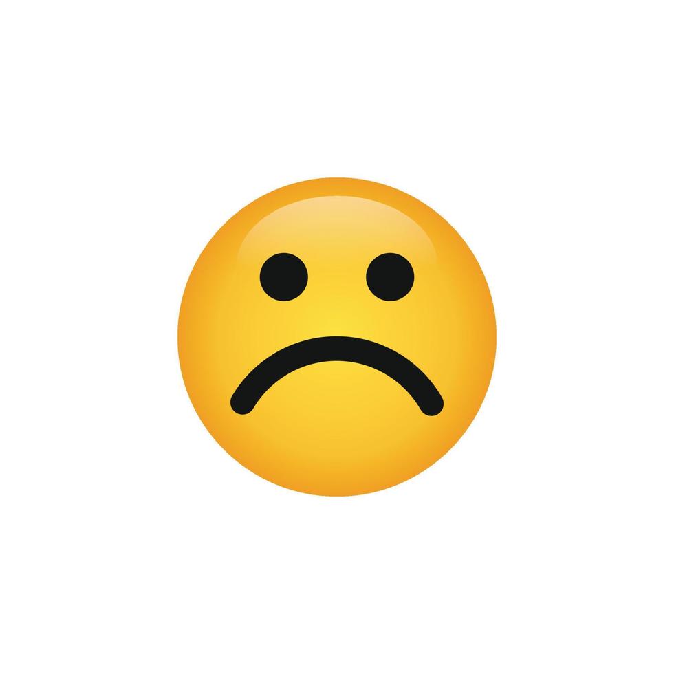 Sad face emoticon icon vector