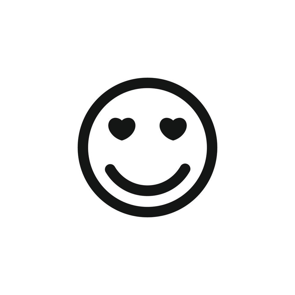 Love struck face emoticon icon vector