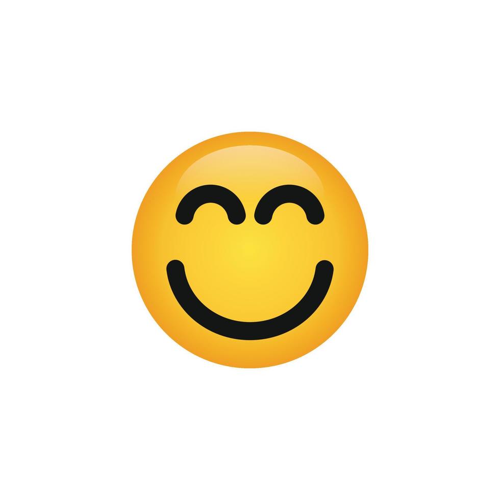 Blush face emoticon icon vector