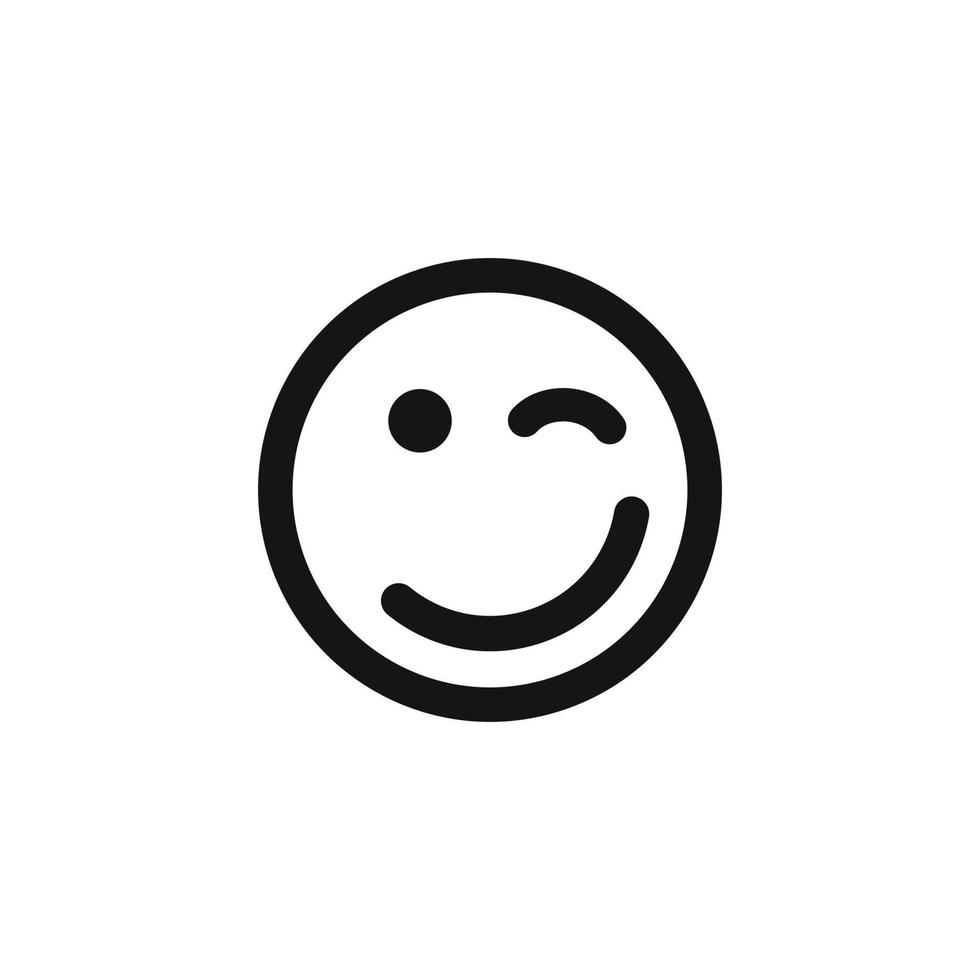 Winking face emoticon icon vector