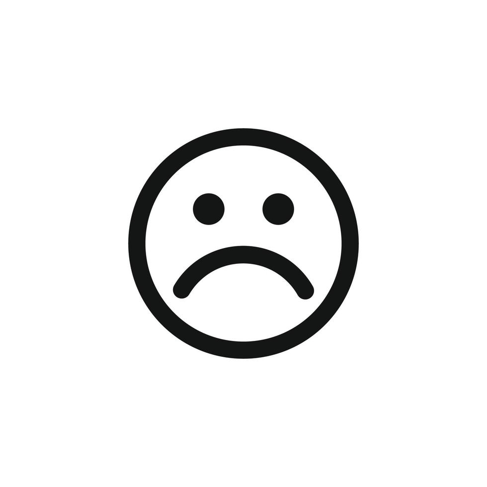 Sad face emoticon icon vector