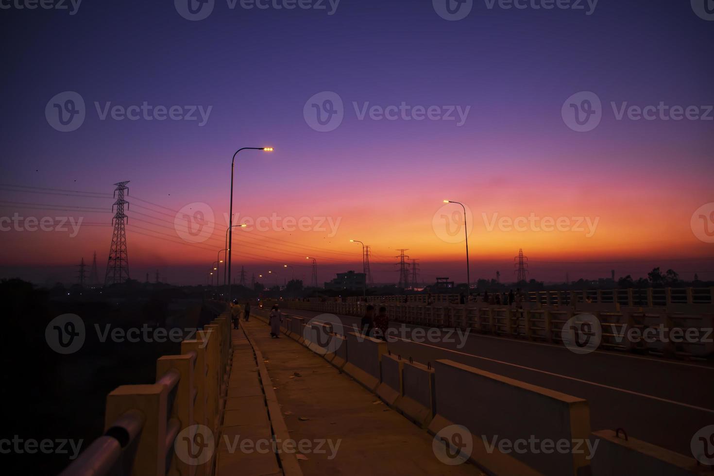 Colorful dramatic landscape  view  after sunset photo