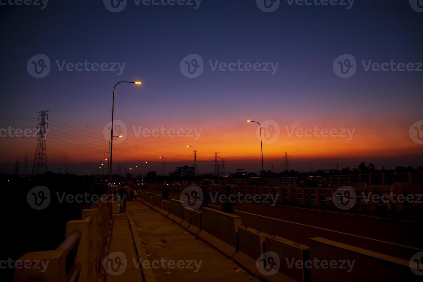 Colorful dramatic landscape  view  after sunset photo