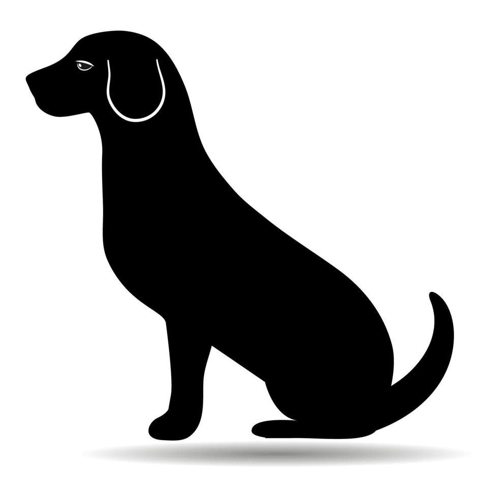 ilustración, de, perro negro, silueta vector