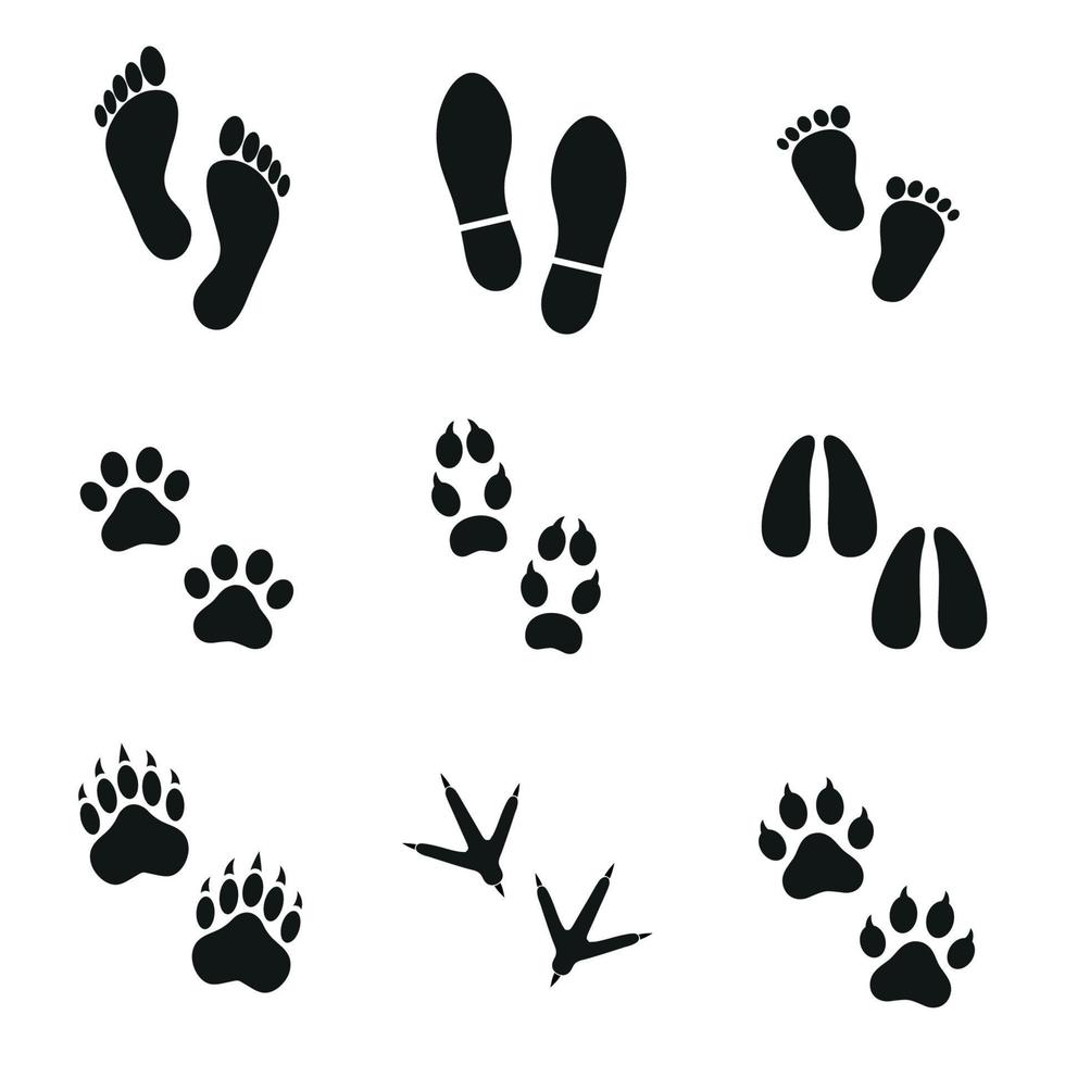 Traces of animals and humans vector