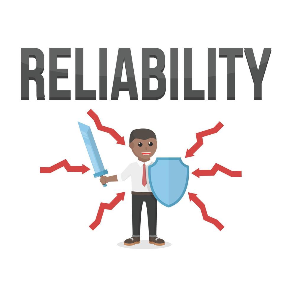 business african reliability design character with text vector