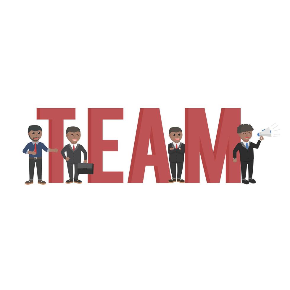 business african team design character with text vector