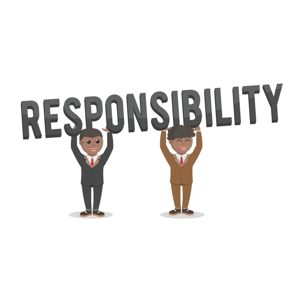 business african responsibility design character person with text vector