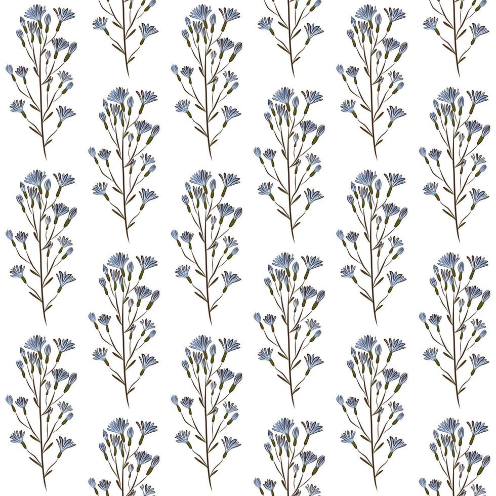 fondo transparente de vector beige con flores silvestres de color azul claro de tártaro molokan