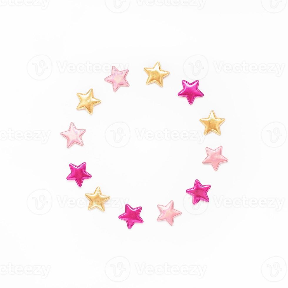 Decorative stars round wreath frame photo