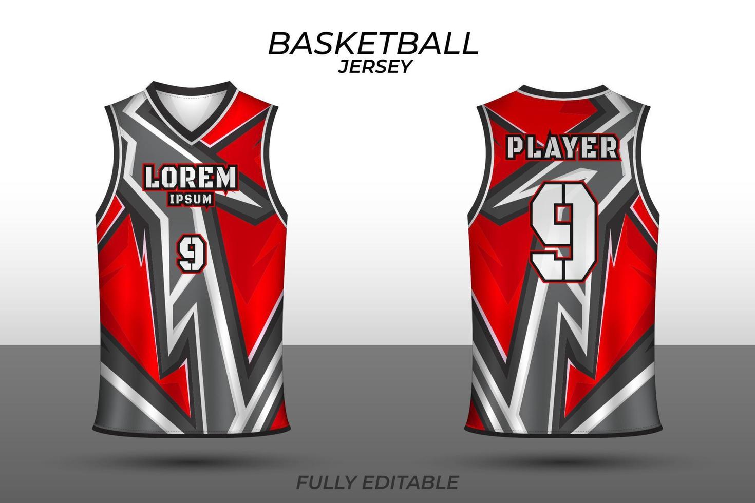 plantilla de diseño de camiseta de baloncesto. uniforme delante y detrás. vector de camiseta deportiva.