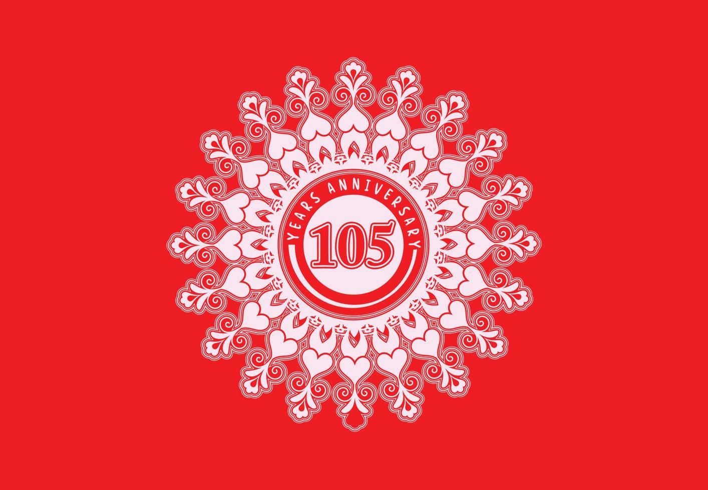 105 years anniversary logo and sticker design vector