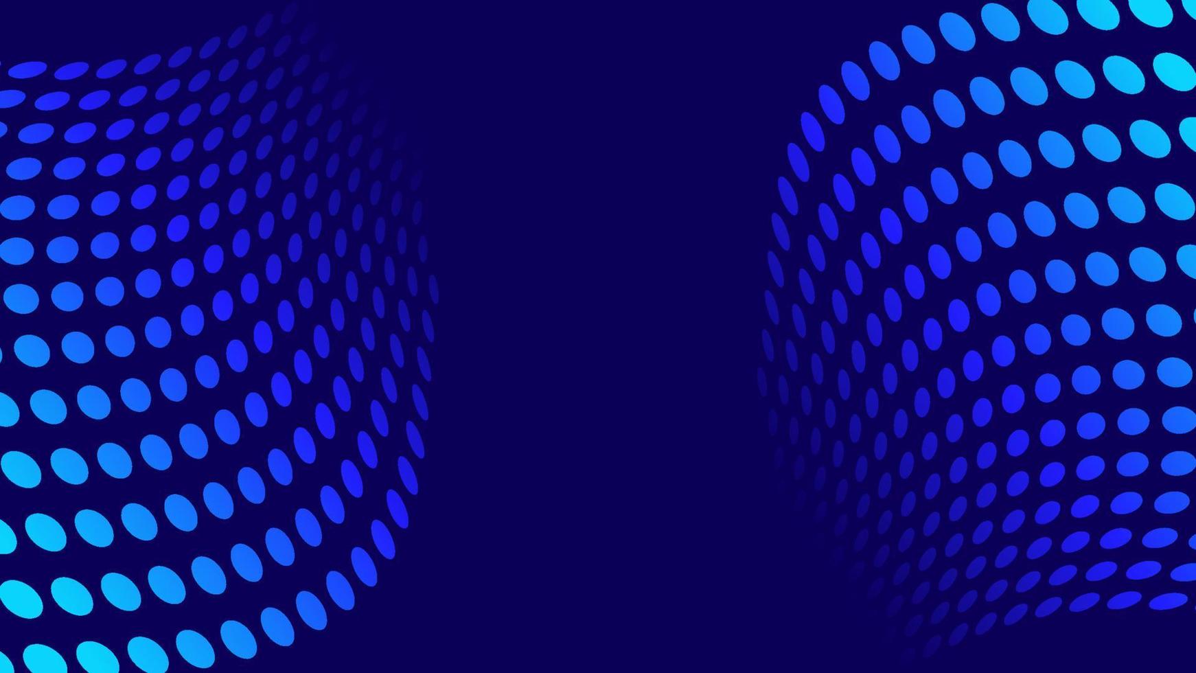 Blue wave and halftone effect background. vector