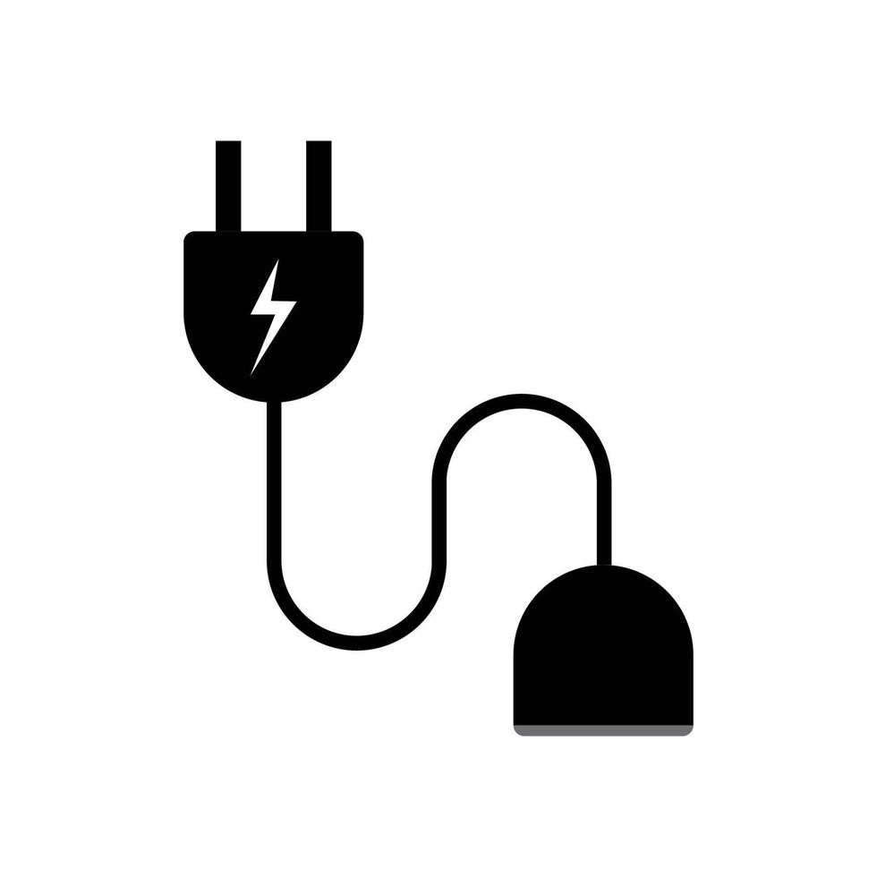 diseño plano del vector del logotipo del icono del complemento eléctrico