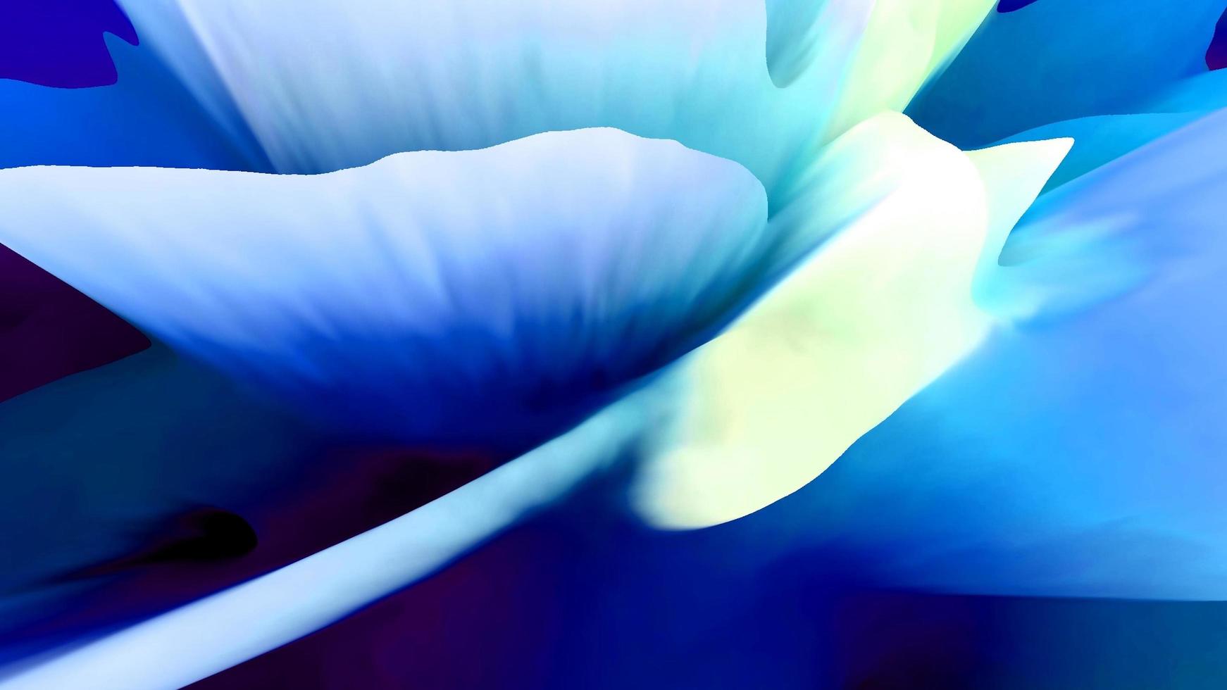 Beautiful colorful blue geometric flower composition on dark background Abstract liquid photo