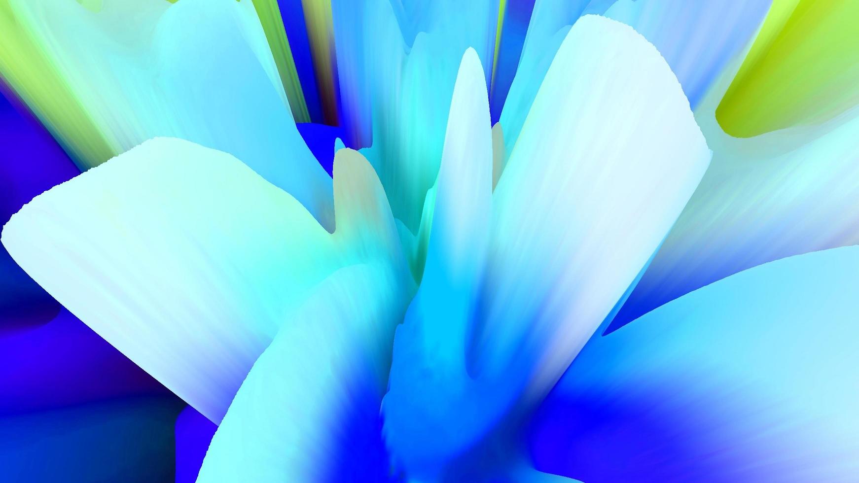 Beautiful colorful blue geometric flower composition on dark background Abstract liquid photo