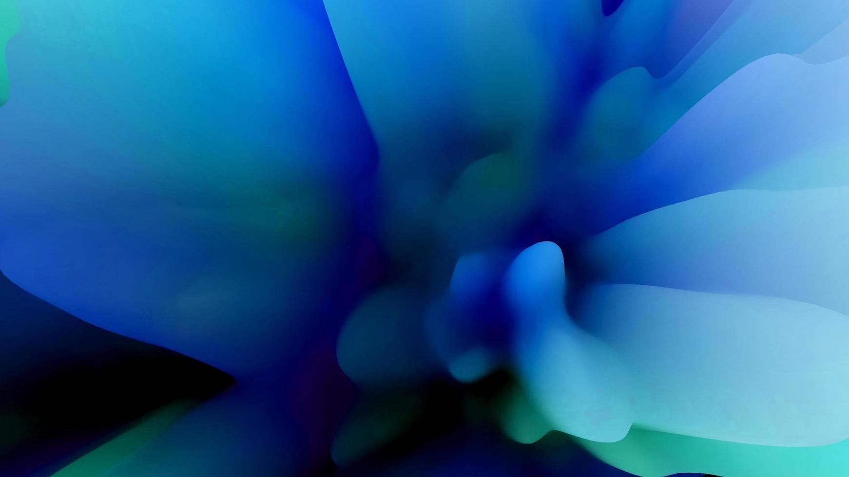 Beautiful colorful blue geometric flower composition on dark background Abstract liquid photo