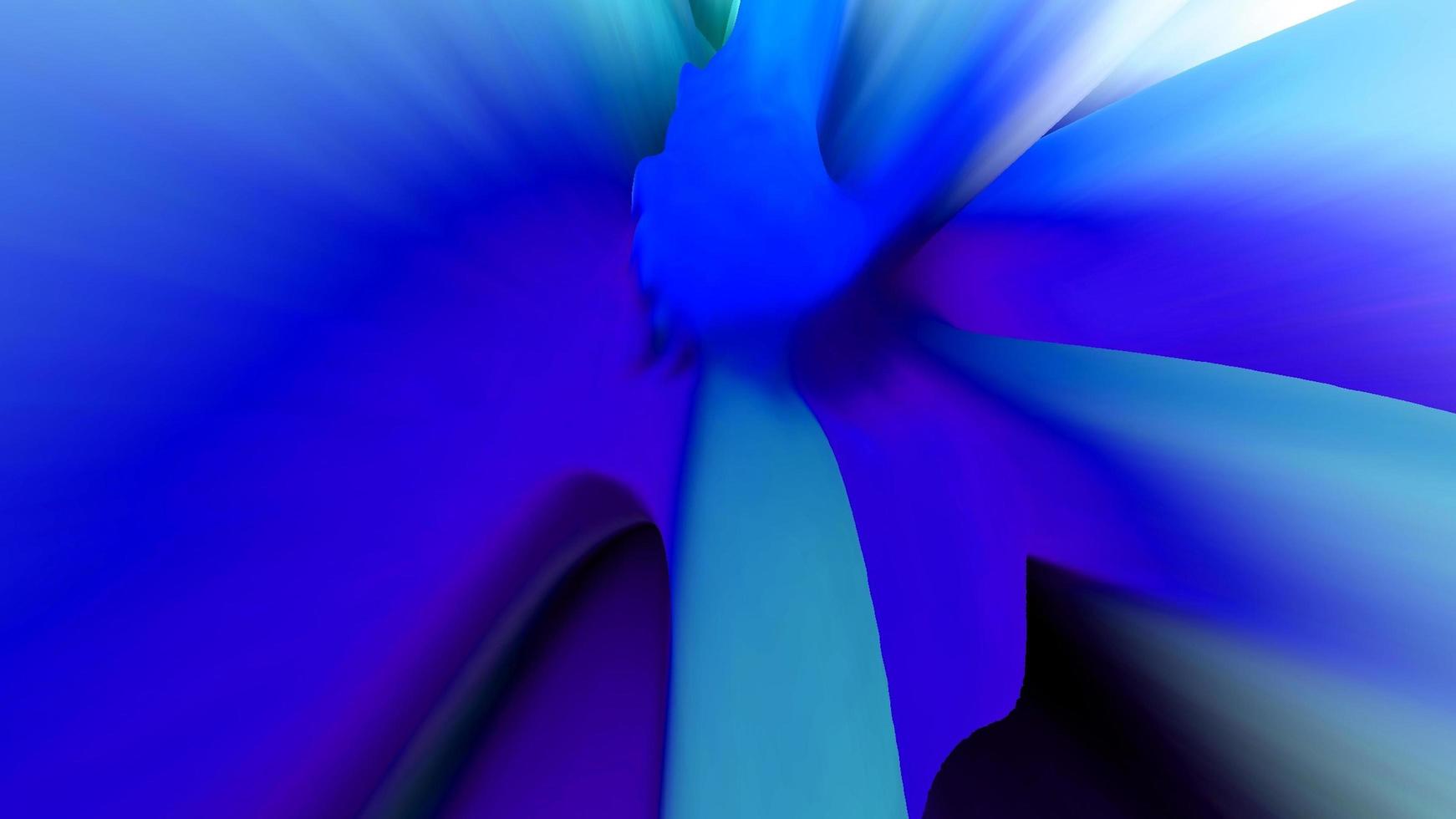 Beautiful colorful blue geometric flower composition on dark background Abstract liquid photo