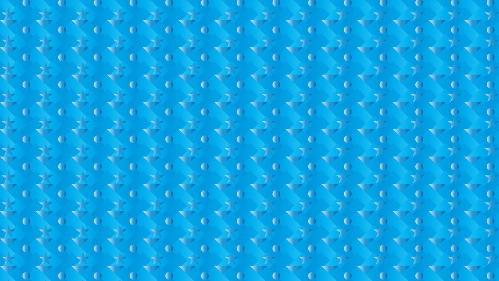 fondo abstracto de círculo, estrella y triángulo sobre fondo azul, papel tapiz de fondo azul con círculo, estrella y triángulo vector