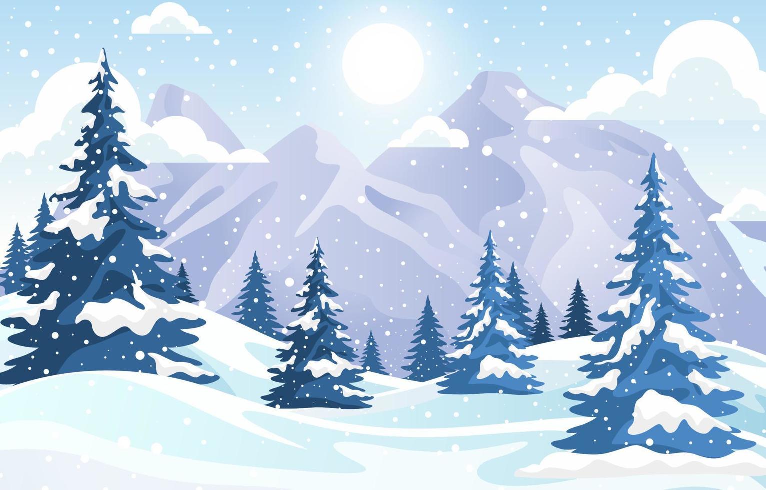 Winter Scenery Nature Background vector