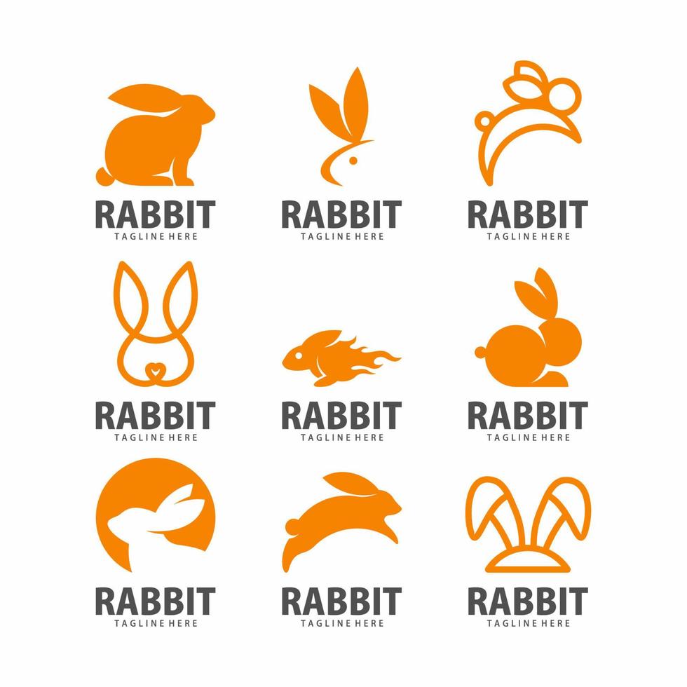 plantilla de diseño de logotipo de conejo para negocios de empresa vector