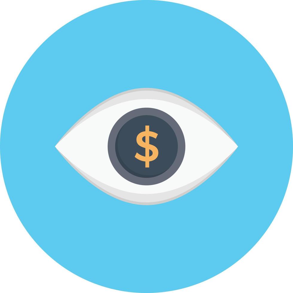 ilustración de vector de ojo de dinero en un fondo. símbolos de calidad premium. iconos vectoriales para concepto y diseño gráfico.