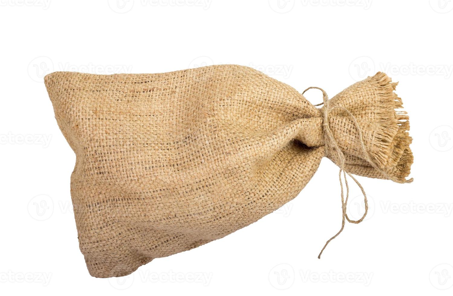 Textile sack with empty space photo